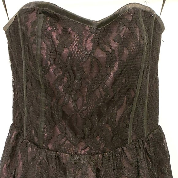 Corset H&M strapless dress plum lace black sheer like new best piece - Picture 5 of 7